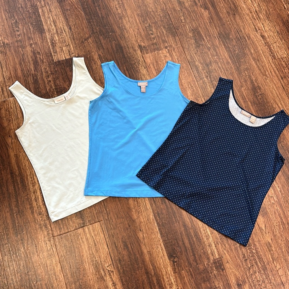 Chico’s set of 3 Size 1 Microfiber Tank Tops
